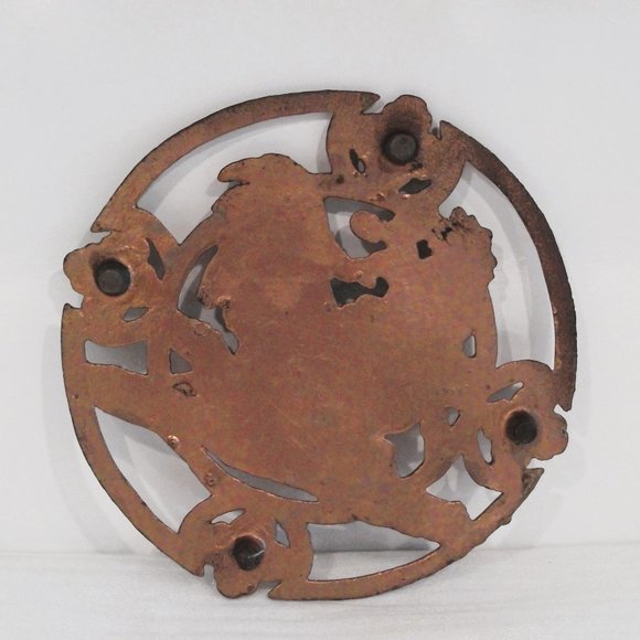 Vintage Cast Iron Rooster with Flower Accents Trivet/Pot Holder - Picture 3 of 5